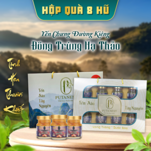 Hộp An Khang 8 Hũ Yến Chưng Thượng Hạng Đường Kiêng Đông Trùng