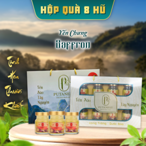 Hộp An Khang 8 Hũ Yến Chưng Thượng Hạng Saffron 1380mg