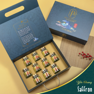 Hộp Tinh Hoa 10 Hũ Yến Chưng Thượng Hạng Saffron 1380mg