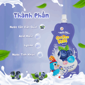 Nước yến trái cây trẻ em vị Việt Quất 110ml Golden Kids